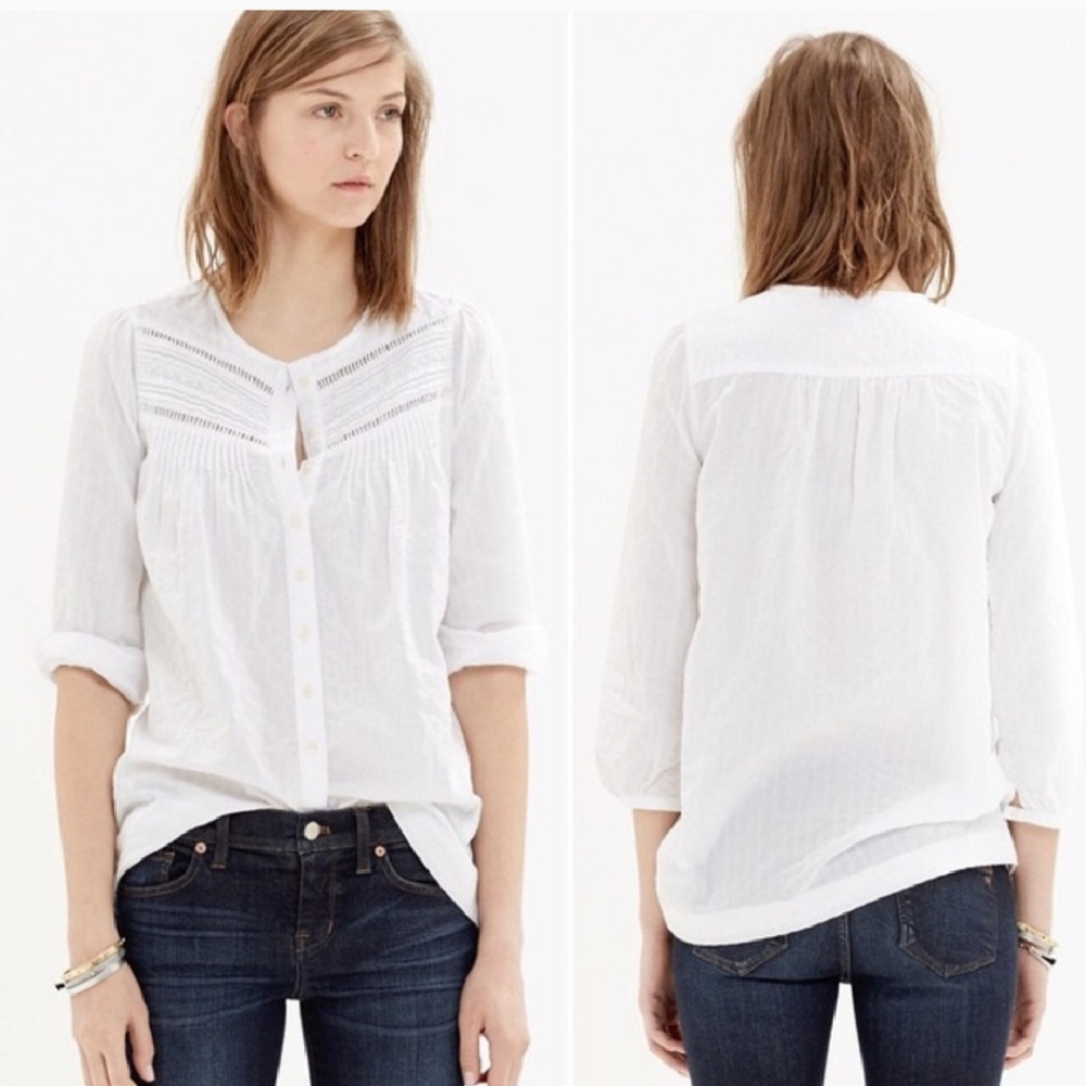 Madewell White Cotton Blouse